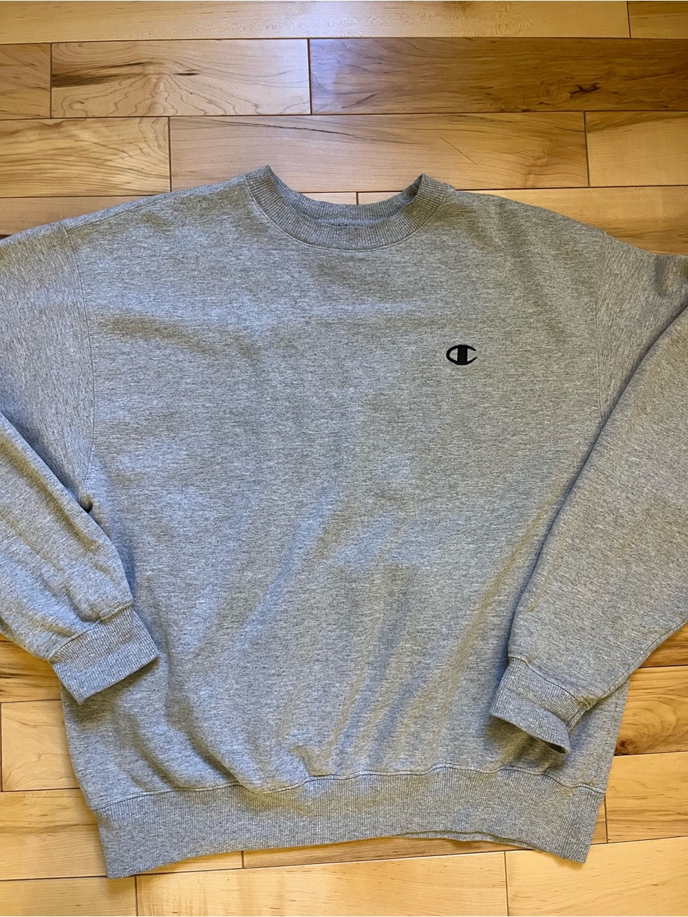 Champion Gray Men's Crewneck Sweatshirt with Embroidered Logo